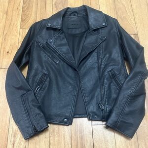 Anthropologie blanknyc Black Moto faux Leather Jacket coat like new